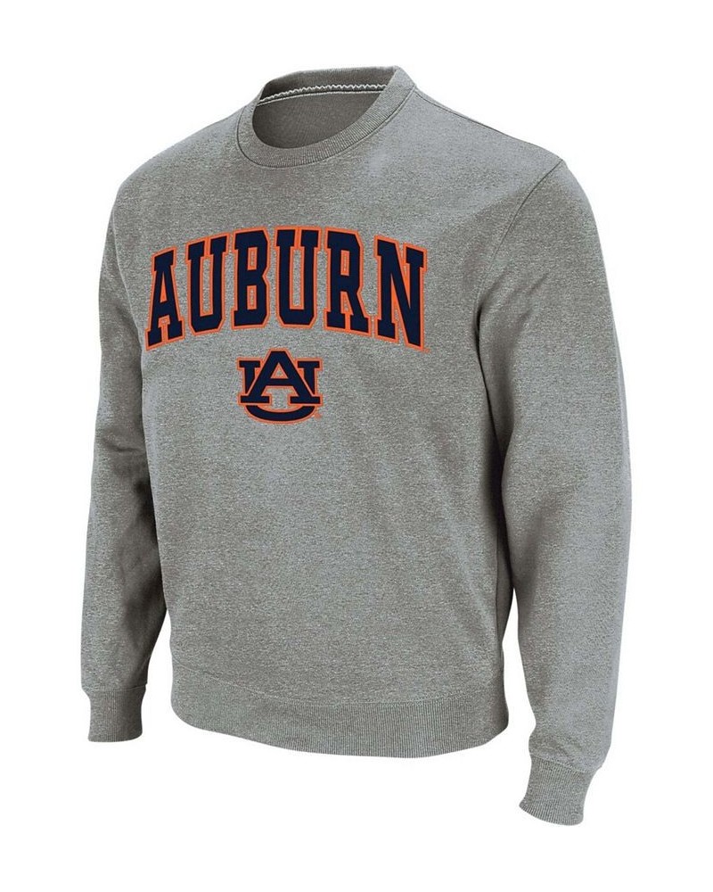 Men's Heathered Gray Auburn Tigers Arch Logo Crew Neck Sweatshirt $29.40 Sweatshirt