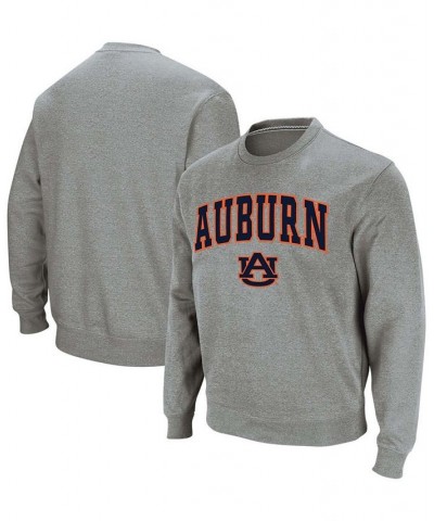 Men's Heathered Gray Auburn Tigers Arch Logo Crew Neck Sweatshirt $29.40 Sweatshirt