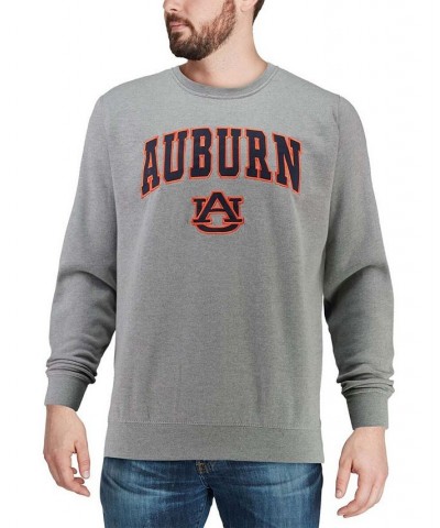 Men's Heathered Gray Auburn Tigers Arch Logo Crew Neck Sweatshirt $29.40 Sweatshirt