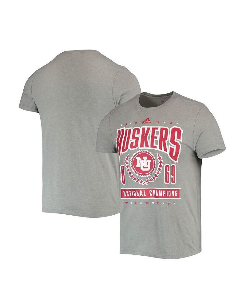 Men's Heathered Gray Nebraska Huskers Reminisce Tri-Blend T-shirt $15.36 T-Shirts