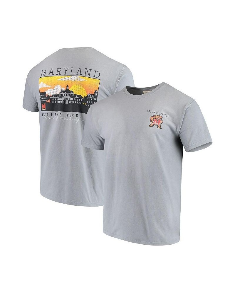 Men's Gray Maryland Terrapins Team Comfort Colors Campus Scenery T-shirt $21.41 T-Shirts