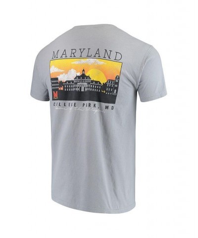 Men's Gray Maryland Terrapins Team Comfort Colors Campus Scenery T-shirt $21.41 T-Shirts