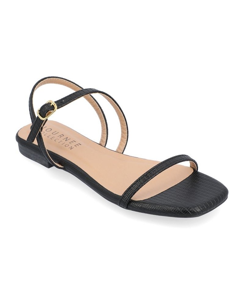 Women's Crishell Flat Sandals Black $36.80 Shoes