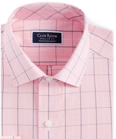 Men's Regular Fit Cotton Plaid Dress Shirt Pink $35.70 Dress Shirts