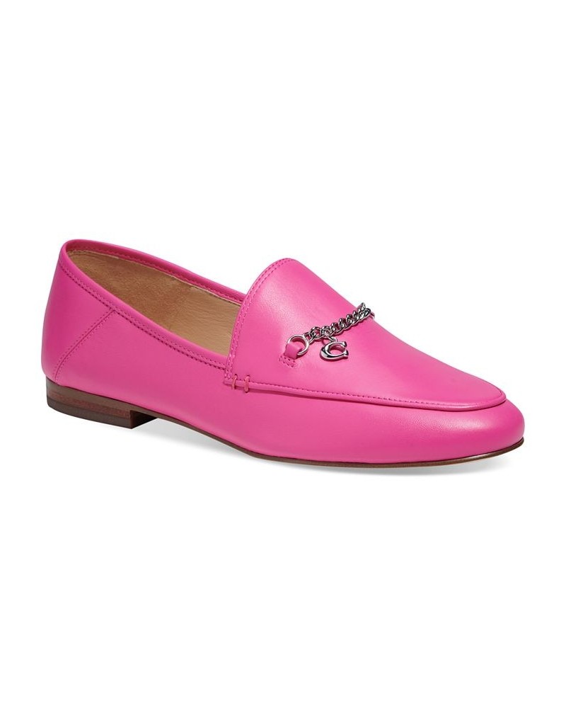 Women's Hanna Chained Loafers Pink $45.78 Shoes