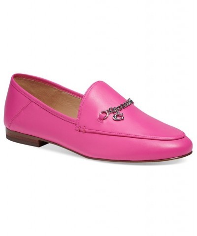 Women's Hanna Chained Loafers Pink $45.78 Shoes