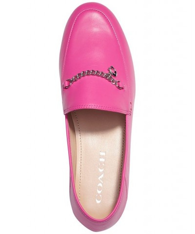 Women's Hanna Chained Loafers Pink $45.78 Shoes