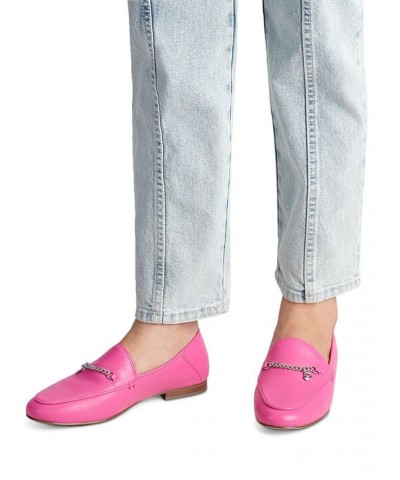 Women's Hanna Chained Loafers Pink $45.78 Shoes