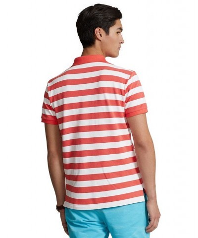 Men's Classic-Fit Striped Mesh Polo Shirt Red $51.25 Polo Shirts