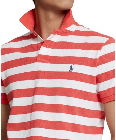 Men's Classic-Fit Striped Mesh Polo Shirt Red $51.25 Polo Shirts