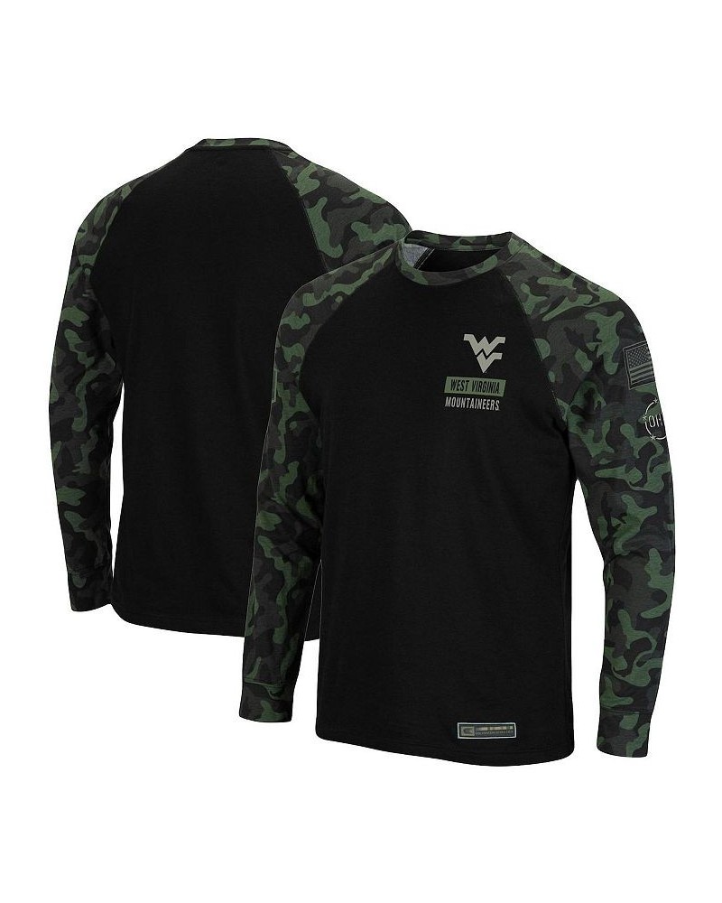 Men's Black West Virginia Mountaineers OHT Military-Inspired Appreciation Camo Raglan Long Sleeve T-shirt $22.00 T-Shirts