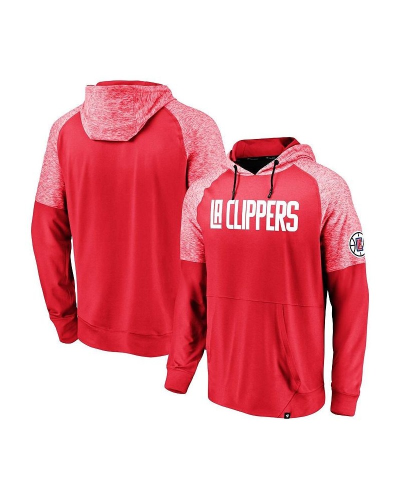 Men's Branded Red LA Clippers Made To Move Space Dye Raglan Pullover Hoodie $29.76 Sweatshirt