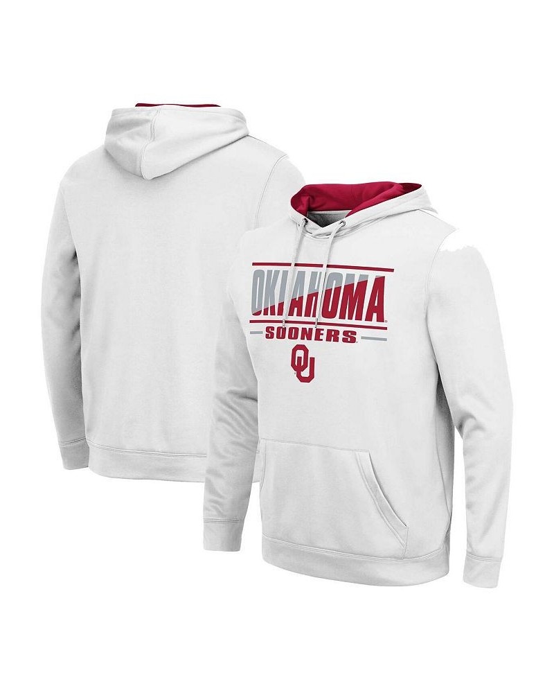 Men's White Oklahoma Sooners Slash Stack 2.0 Pullover Hoodie $28.60 Sweatshirt