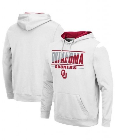 Men's White Oklahoma Sooners Slash Stack 2.0 Pullover Hoodie $28.60 Sweatshirt