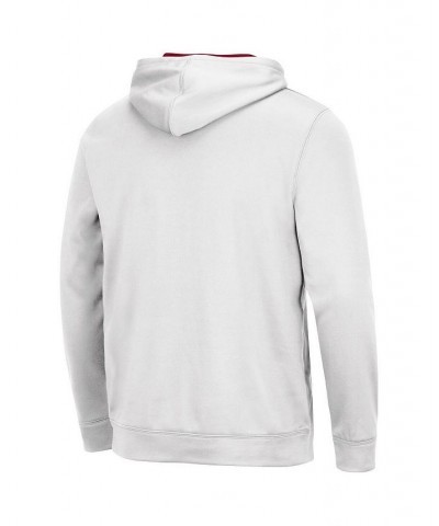 Men's White Oklahoma Sooners Slash Stack 2.0 Pullover Hoodie $28.60 Sweatshirt