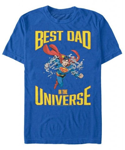 Men's Superman Super Best Dad Short Sleeve T-shirt Blue $19.59 T-Shirts