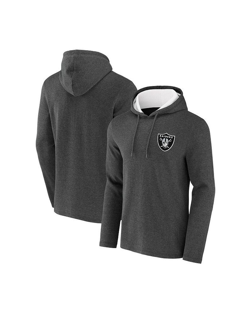 Men's NFL x Darius Rucker Collection by Heathered Charcoal Las Vegas Raiders Waffle Knit Pullover Hoodie $32.23 Sweatshirt