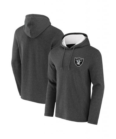 Men's NFL x Darius Rucker Collection by Heathered Charcoal Las Vegas Raiders Waffle Knit Pullover Hoodie $32.23 Sweatshirt