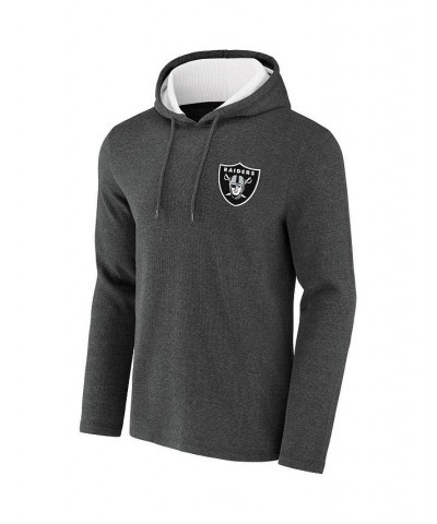 Men's NFL x Darius Rucker Collection by Heathered Charcoal Las Vegas Raiders Waffle Knit Pullover Hoodie $32.23 Sweatshirt