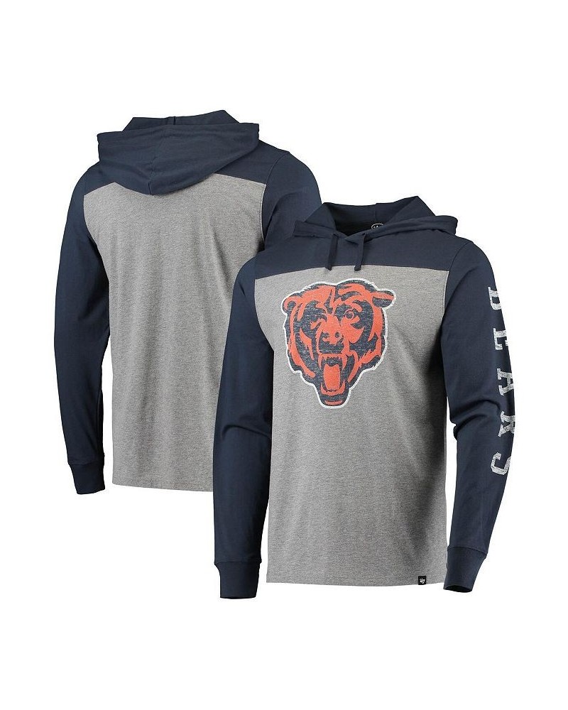 Men's '47 Heathered Gray, Navy Chicago Bears Franklin Wooster Long Sleeve Hoodie T-shirt $23.46 T-Shirts