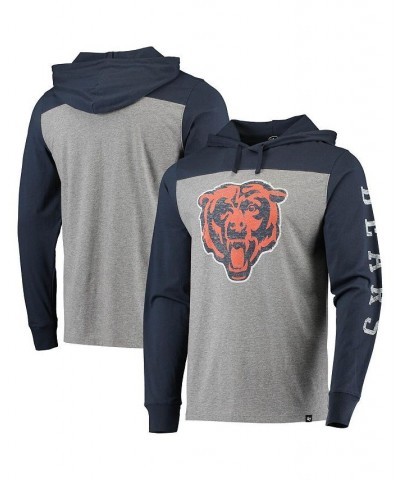 Men's '47 Heathered Gray, Navy Chicago Bears Franklin Wooster Long Sleeve Hoodie T-shirt $23.46 T-Shirts