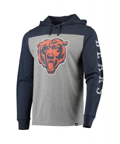 Men's '47 Heathered Gray, Navy Chicago Bears Franklin Wooster Long Sleeve Hoodie T-shirt $23.46 T-Shirts