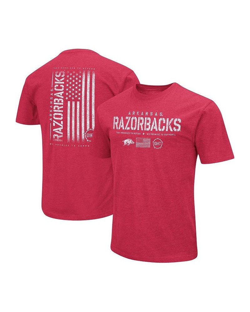 Men's Heather Cardinal Arkansas Razorbacks OHT Military-Inspired Appreciation Flag 2.0 T-shirt $24.29 T-Shirts