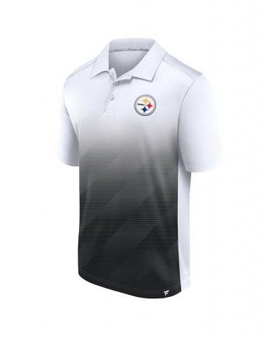 Men's Branded White and Black Pittsburgh Steelers Parameter Polo Shirt $31.85 Polo Shirts