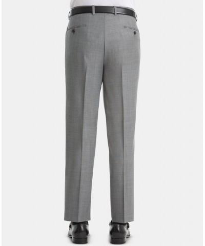 Men's UltraFlex Classic-Fit Light Grey Sharkskin Wool Pants $36.39 Suits