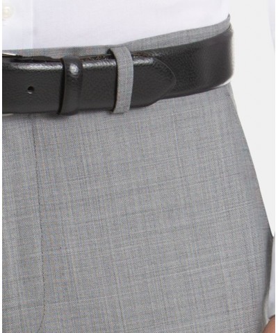 Men's UltraFlex Classic-Fit Light Grey Sharkskin Wool Pants $36.39 Suits