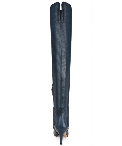 Women's Ursula Mid-Heel Over-The-Knee Dress Boots Blue $89.30 Shoes