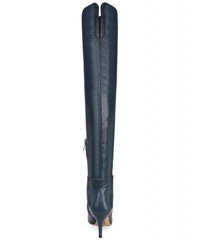 Women's Ursula Mid-Heel Over-The-Knee Dress Boots Blue $89.30 Shoes