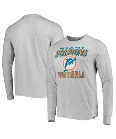 Men's Heathered Gray Miami Dolphins Dozer Franklin Long Sleeve T-shirt $20.68 T-Shirts