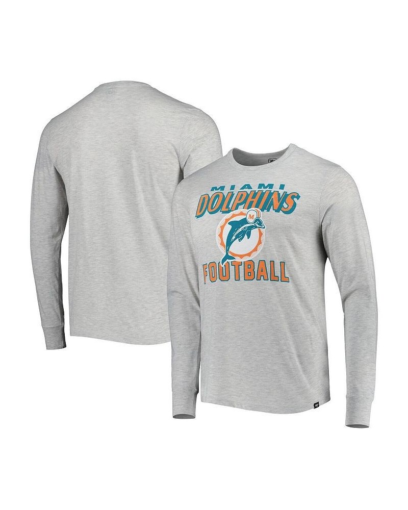 Men's Heathered Gray Miami Dolphins Dozer Franklin Long Sleeve T-shirt $20.68 T-Shirts