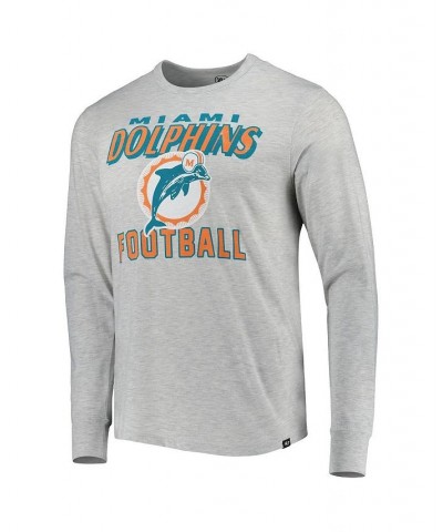 Men's Heathered Gray Miami Dolphins Dozer Franklin Long Sleeve T-shirt $20.68 T-Shirts