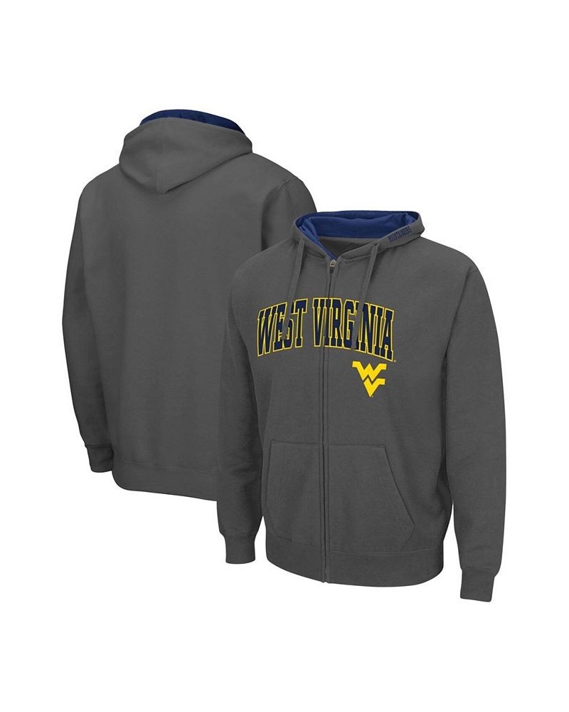 Men's Charcoal West Virginia Mountaineers Arch Logo 3.0 Full-Zip Hoodie $25.80 Sweatshirt