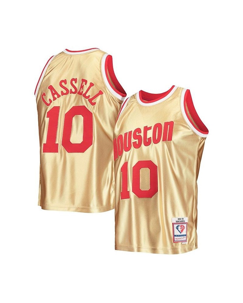 Men's Sam Cassell Gold Houston Rockets 75th Anniversary 1993-94 Hardwood Classics Swingman Jersey $66.27 Jersey