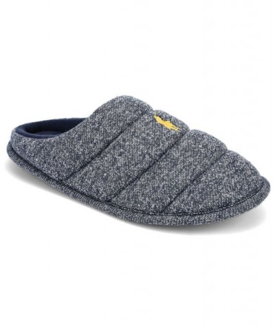 Men's Emery Quilted Tech Fleece Clog Slipper Blue $30.10 Shoes