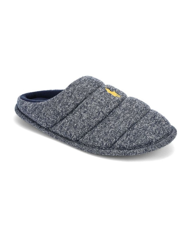 Men's Emery Quilted Tech Fleece Clog Slipper Blue $30.10 Shoes