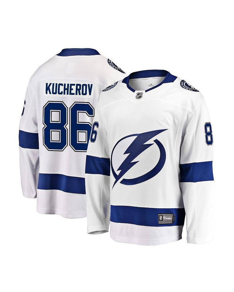 Men's Nikita Kucherov White Tampa Bay Lightning Away Premier Breakaway Player Jersey $46.53 Jersey