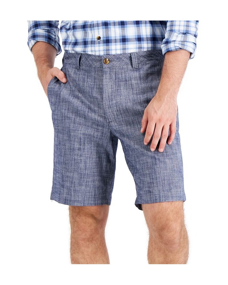 Men's 9" Stretch Chambray Shorts Blue $15.68 Shorts