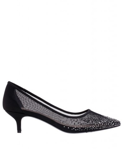 Women's Sofie Kitten Heel Evening Pumps Black $64.50 Shoes