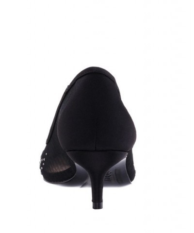 Women's Sofie Kitten Heel Evening Pumps Black $64.50 Shoes