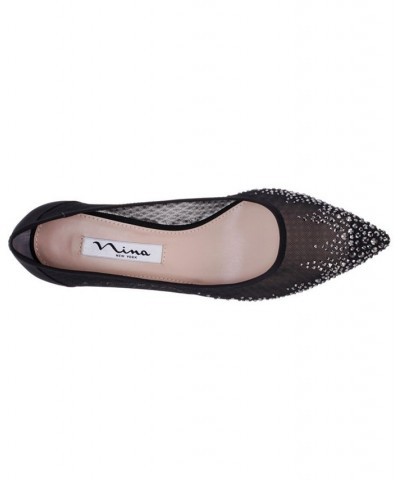 Women's Sofie Kitten Heel Evening Pumps Black $64.50 Shoes