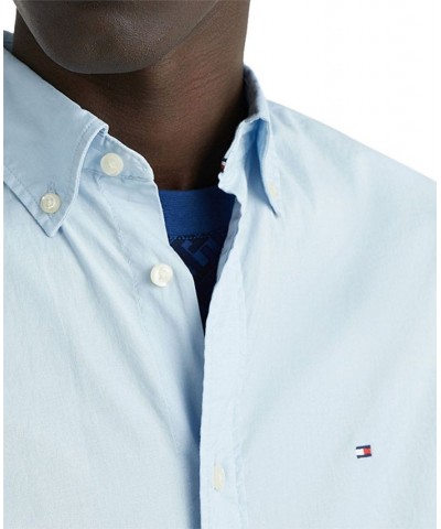 Men's Flex Poplin Regular-Fit Short-Sleeve Shirt Calm Blue $27.30 Shirts