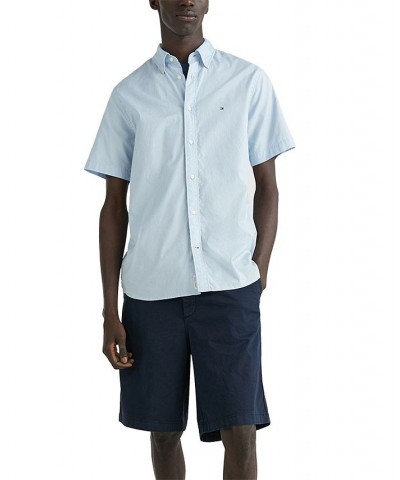 Men's Flex Poplin Regular-Fit Short-Sleeve Shirt Calm Blue $27.30 Shirts