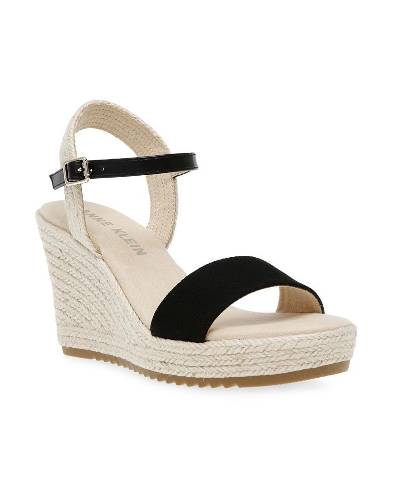 Women's Wella Wedge Sandals Black $40.59 Shoes