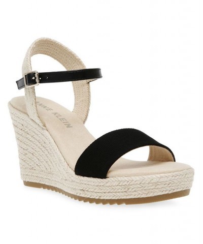 Women's Wella Wedge Sandals Black $40.59 Shoes