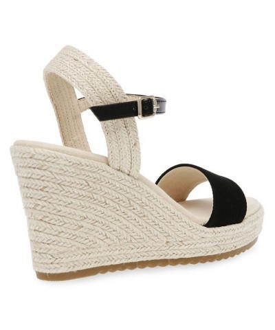 Women's Wella Wedge Sandals Black $40.59 Shoes