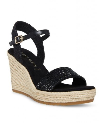 Women's Wella Wedge Sandals Black $40.59 Shoes